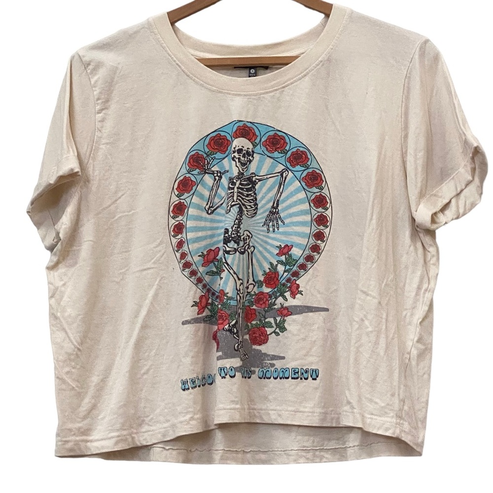 Attitude Not Included Skeleton Roses Cropped Tee Tshirt size 2X